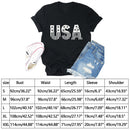 Independence Day Print USA Letter Tea T-Shirt (Black XL)