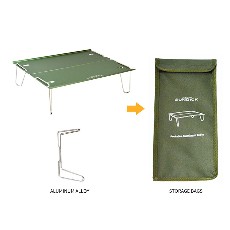 Outdoor Folding Mini Table Portable Collapsible Compact Table (Green) Newly