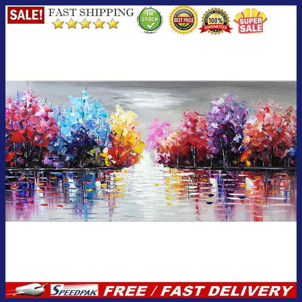 Colorful Woods Oil Paint By Numbers Kits Canvas DIY Craft Coloring Home Dra