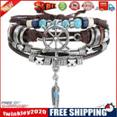 Multi-Layer PU Braided Turquoise Bracelet Women Men Circle Bangles Jewelry