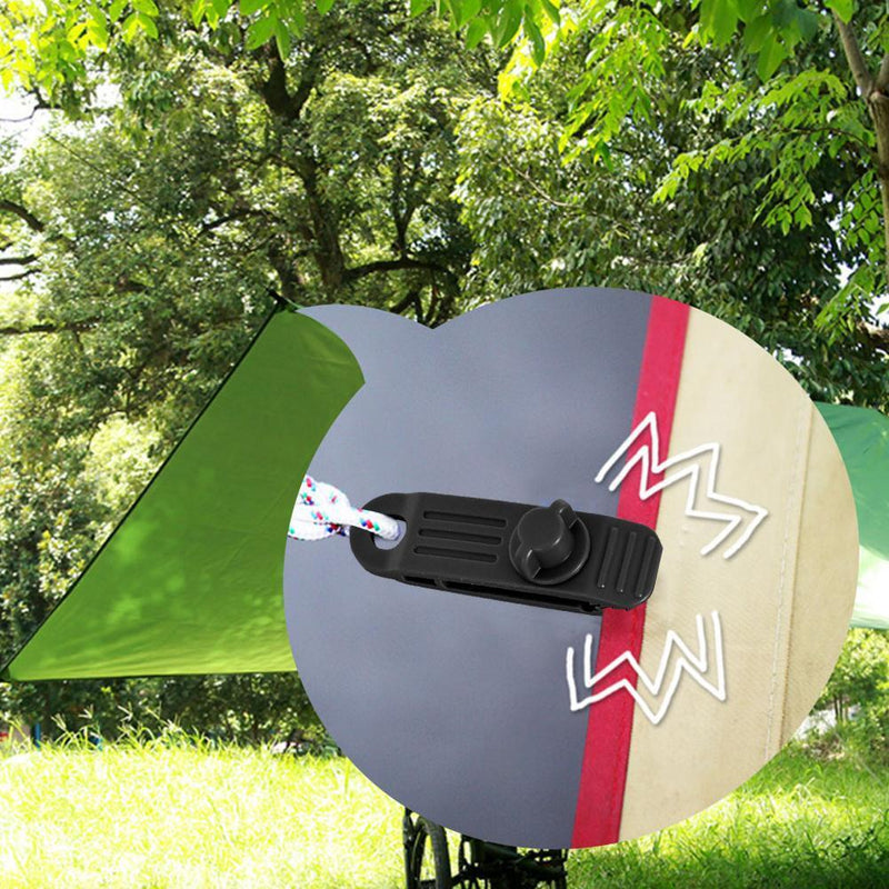 Tent Windproof Plastic Fixing Clip Clamp Canopy Awning Tarp Buckle (Black)