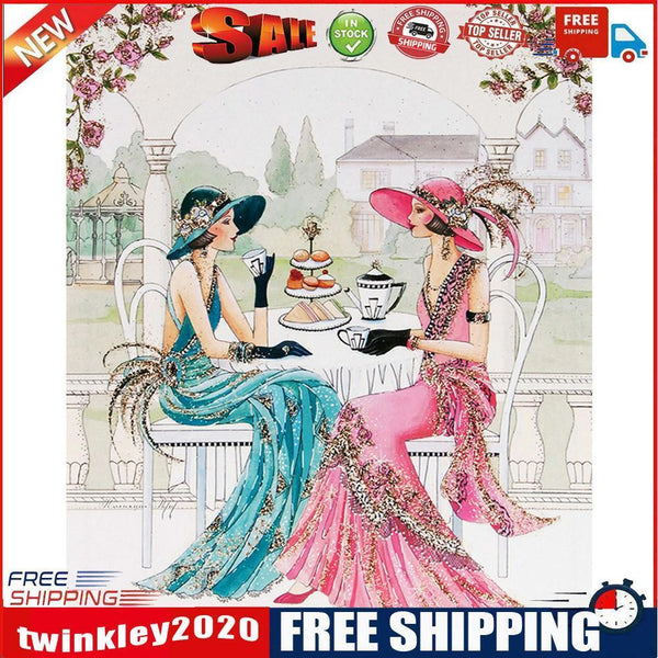 Hand Painted DIY Leisurely Noblewoman Oil Canvas Paint By Numbers Kit Craft