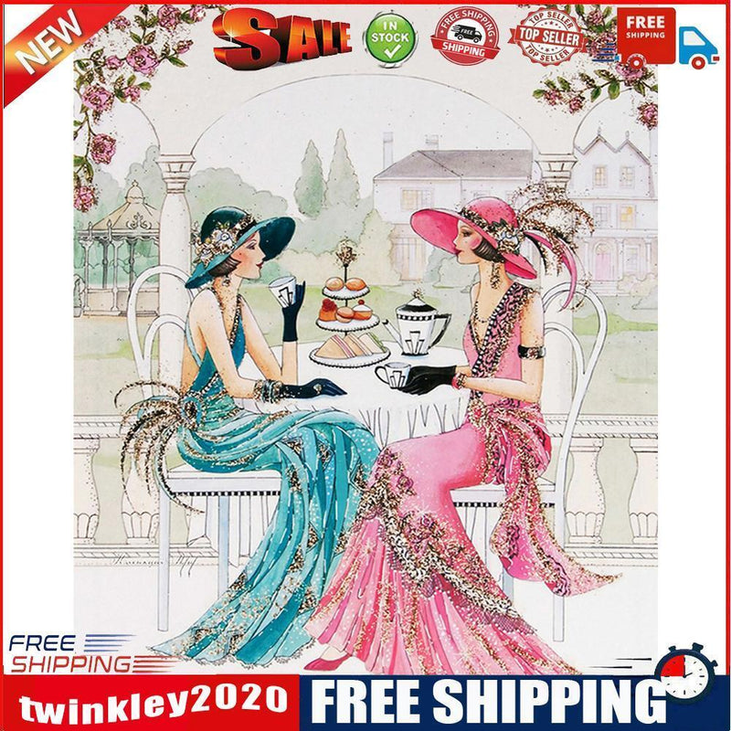 Hand Painted DIY Leisurely Noblewoman Oil Canvas Paint By Numbers Kit Craft