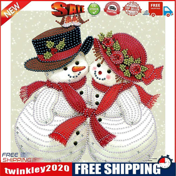Partial Drill 5D DIY Special Shaped Diamond Painting Snowman Couple Kit