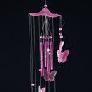 Butterfly Bell Wind Chimes Creative Home Yard Garden Hanging Decor(Pink)