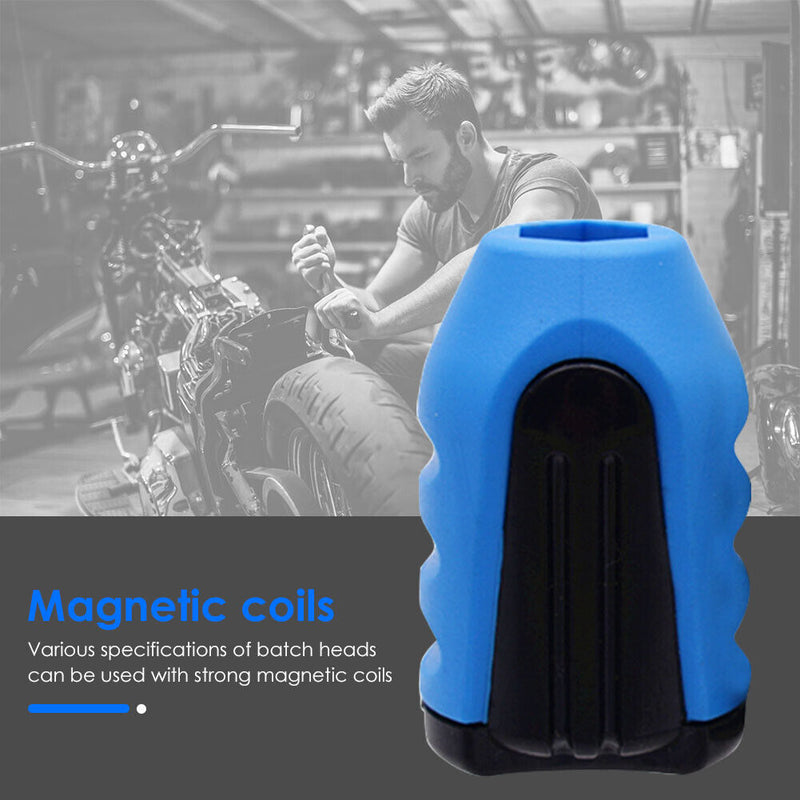 Strong Magnetizer Drill Bit Magnetic Ring Magnet Screwdriver Bits (Blue)