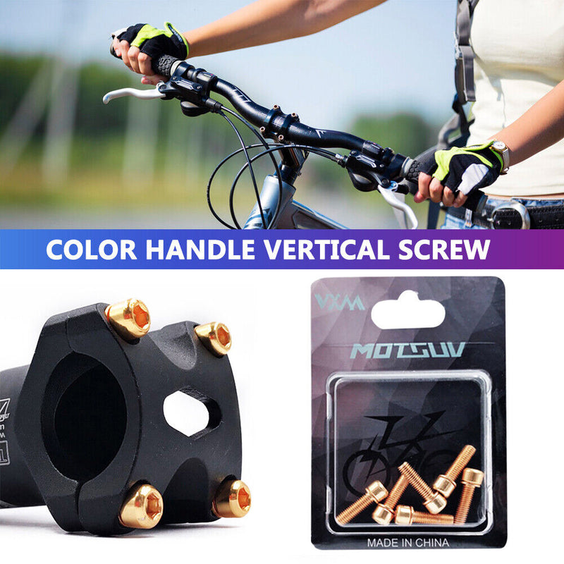 6x MTB Stem Bolts M5x18mm Titanium Plated Allen Hex Head Stem Screws with Was