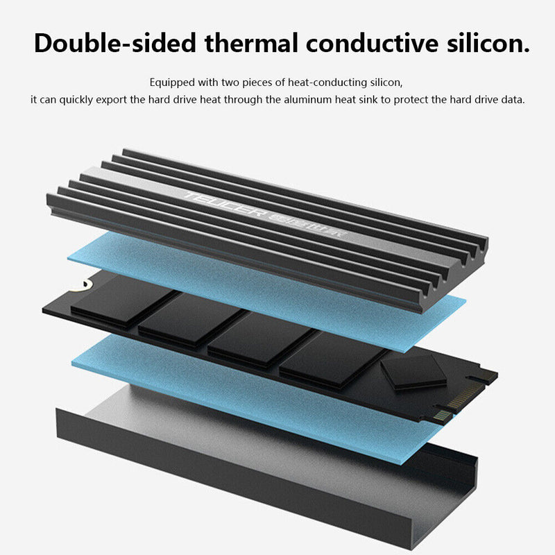 TEUCER M2-LD02 M.2 SSD Heat Sink 9mm M2 2280 Solid State Hard Disk Heat Radiator