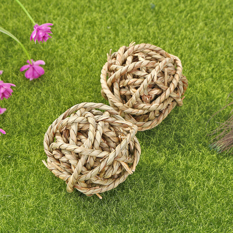 Pet Supplies Small Animal Chew Braid Grass Ball Toys for Rabbits Hamster Newly