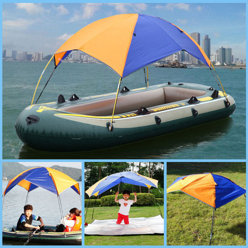 Inflatable Boat Sun Shelter Waterproof & UV Protection Light Folding Cover