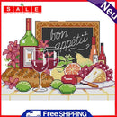 Partial Cross Stitch Handcraft 14CT Counted Wine Fruit Needlework Home Ornament