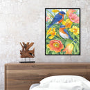 Frameless Bird Flower Oil Paint By Numbers Kit DIY Acrylic Handmade Handicraft
