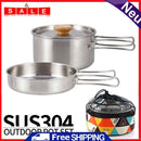 Picnic Saucepan Frying Pan Set Stainless Steel Cookware For Climbing Hiking