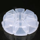 Round Jewelry Container 8 Grids Empty Storage Box Nail Art Rhinestones Case