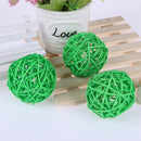 5pcs DIY ?Cute Round Rattan Ball Wicker Ornament Wedding ?Party Decor(Green