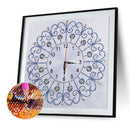 DIY Special Shaped Diamond Painting White Flower Wall Clock Craft Art Decor