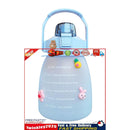 Water Bottle - Cute Belly Bottles Water Jug with Time Marker 1.3L (Blue) Newly
