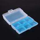 Travel Tablet Pill Medicine Dual Layer 6 Compartments Dispenser Box(Blue)