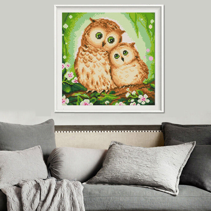Full Drill Two Owls 5D Diamond DIY Painting Craft Kit Home Decor Newly
