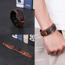 Adjustable Leather Wristband Punk Snap Bracelet Wrap Bangle Cuff Bracelet