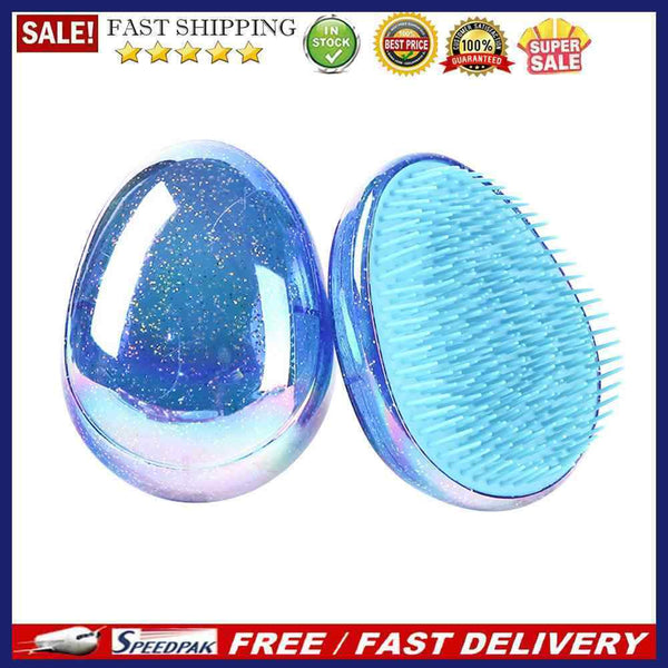 Anti Static Straightening Comb Soft Egg Round Detangling Hair Brush Travel To
