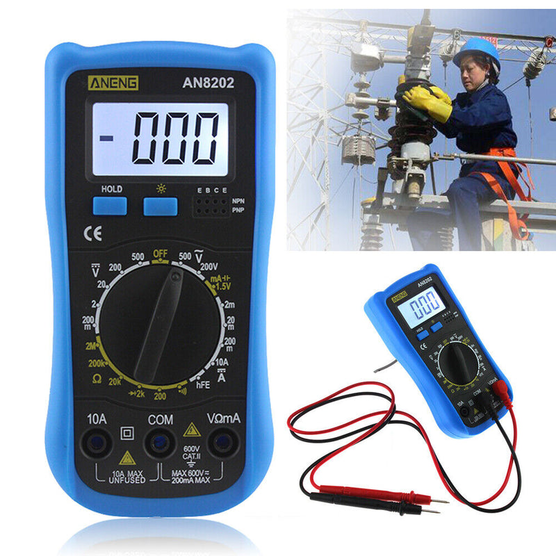AN8202 Digital LCD Multimeter Backlight AC/DC Ohm Voltage Ammeter Tester