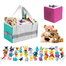 3 Grids Felt Storage Basket - Soft Kid Audio Toys Storage Containers (Blue)