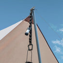 10-ring Camping Hanging Rope Tent Cup Lamp Hanger Clothes Line (Black) Newly