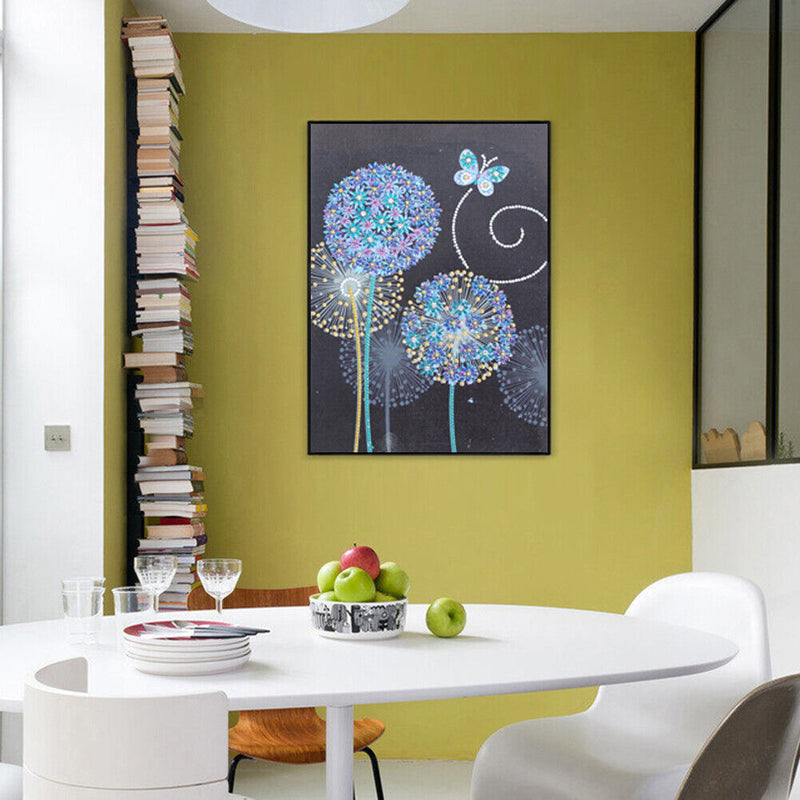 Special Shaped Rhinestone Picture 5D DIY Dandelion Diamond Painting Wall Decor