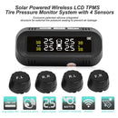 Solar Wireless Car TPMS Tire Pressure Monitor System LCD w/4 External + USB
