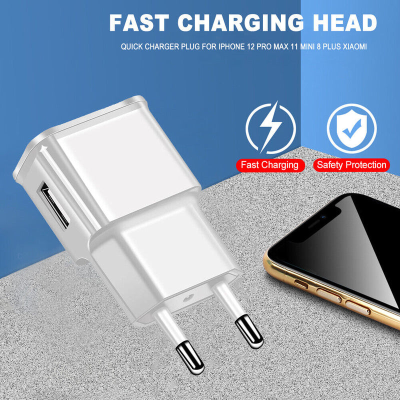 USB Chargers 1A 2A Wall Fast Charging Mobile Phone EU Plug Chargers Adapters