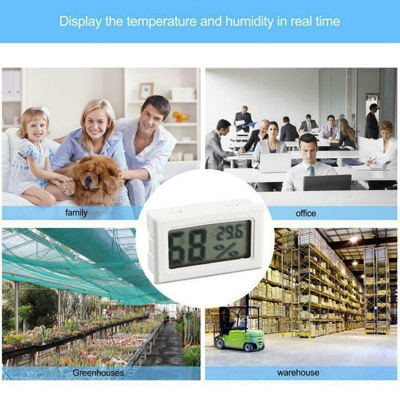 White/Black Digital LCD Temperature Humidity Meter Thermometer Hygrometer Gauge