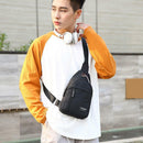 Canvas Shoulder Chest Handbags Men Casual Crossbody Messenger Bag (Black)