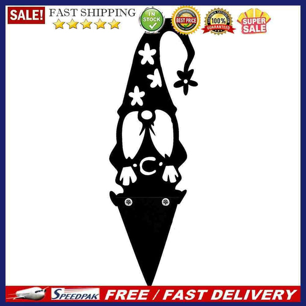 Metal Hollow Tree Trunk Gnome Ornament Backyard Lawn Stakes Yard Art Decorati