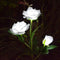IP65 Waterproof Solar Powered 3 LED Rose Light Garden Ground Lamp (White) Newly