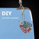 5pcs DIY Full Special Shaped Diamond Painting Cute Fish Keychain Decor Pendant