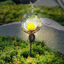 Solar LED Sun Moon Flame Light Retro Iron Landscape Lawn Lamps (B)(Blue) Newly