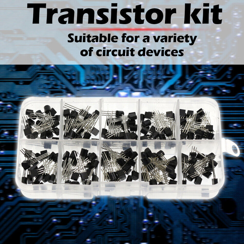 200pcs 10 Values Transistor Assortment BC327-BC558 Diode Assort Kit with Bo