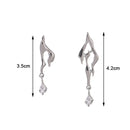 Woman Man Irregular Asymmetrical Cool Geometric Earrings Zircon Liquid Metal