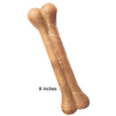 Dog Toys Cowhide Leather Bone Molar Teeth Clean Stick Food Treats (8in/1pc)