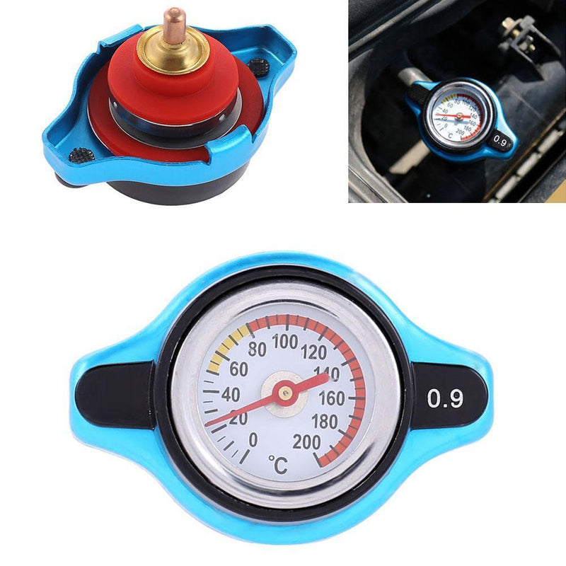 Small Head Car Radiator Cap Water Temp Meter Thermostatic Gauge (0.9Bar) Newly