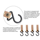 Camping Leather Hook - Pack of 4 Outdoor Picnic Tableware Movable Storage Hook