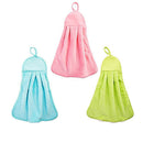 Accessories 33*20cm Hanging Cloth Coral Velvet Hand Towel Super Absorbent