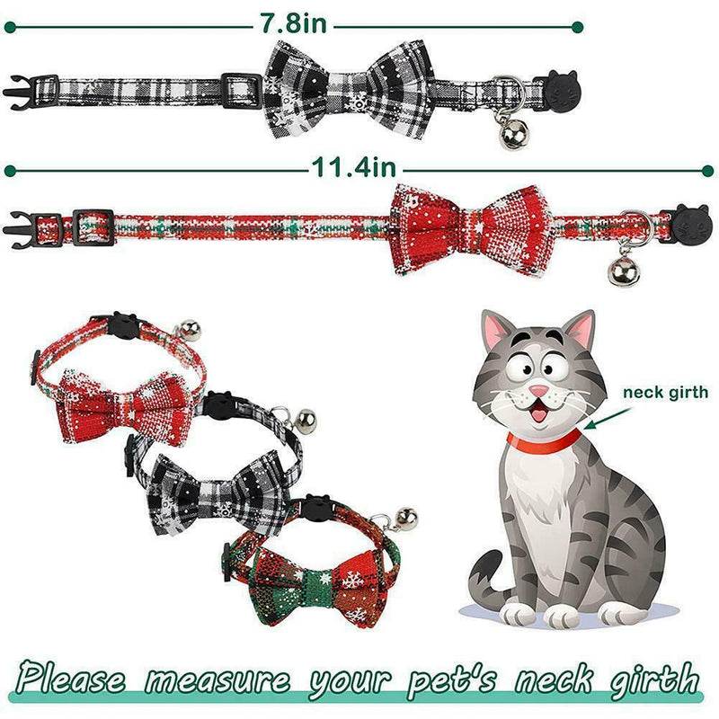 Cat Collar Tartan Plaid Bow Tie Check Adjustable Pet Collars UK Puppy Cat H0J9