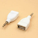 3.5mm Male AUX Audio Plug Jack To USB 2.0 Female Converter J4J3 A Adapter P1N9