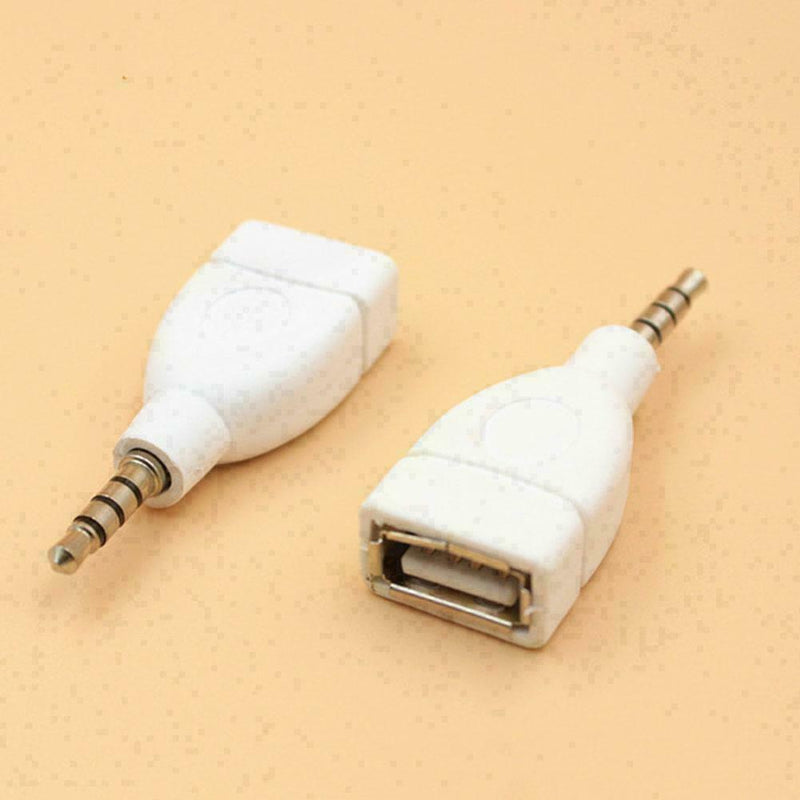 3.5mm Male AUX Audio Plug Jack To USB 2.0 Female Converter J4J3 A Adapter P1N9