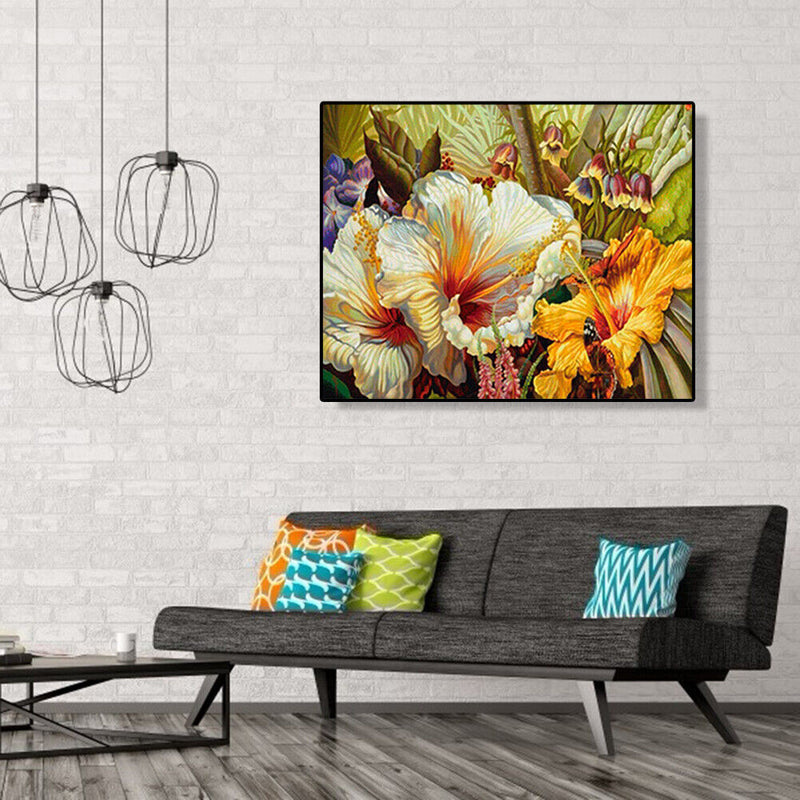 Frameless Painting By Numbers DIY Warm Flower Hand Painted Oil Picture Craft