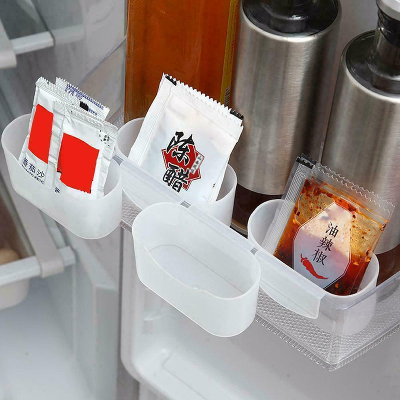 2Pcs Kitchen Cabinet Counter Shelf Stackable Refrigerator Rack Organizer H5Q7