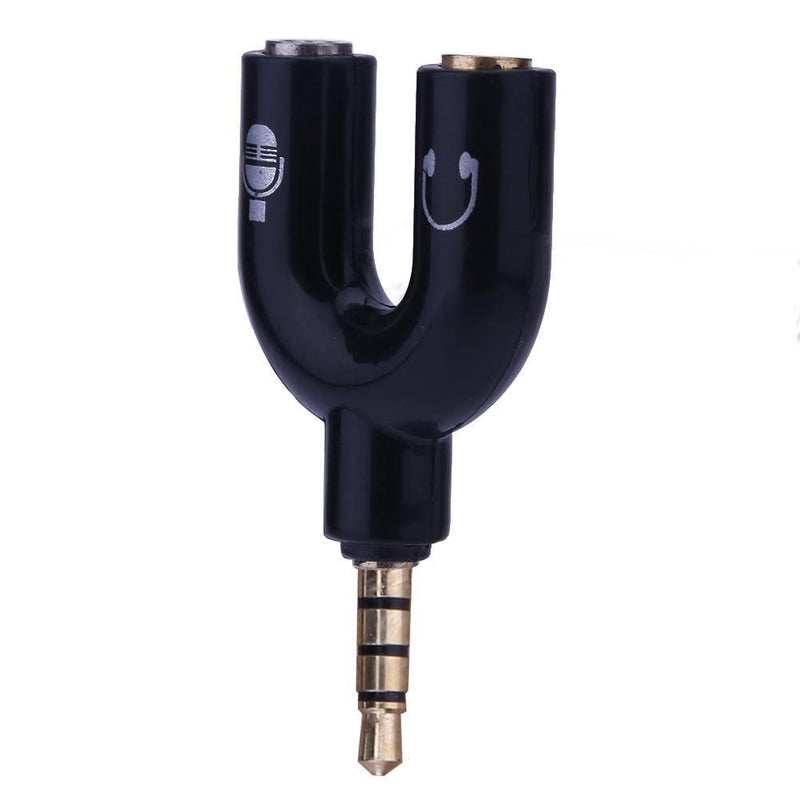 3.5mm Stereo Audio Jack Headphones Headphones 2 Way U Splitter Adapter