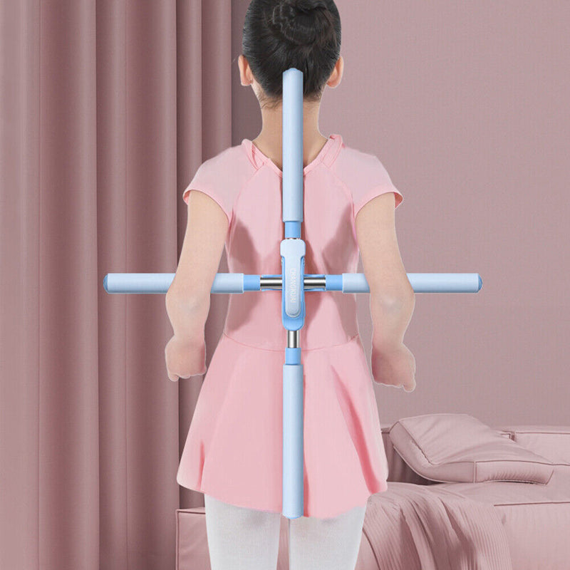 Yoga Hunchback Posture Corrector Cross Open Back Correction Stick (Blue)